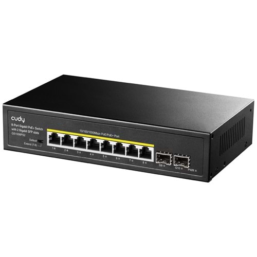 Cudy GS1008PS2 8 Port 10/100/1000 Yönetilemez 2 SFP (1GB) Desktop (8 Port Poe+) 120W Switch