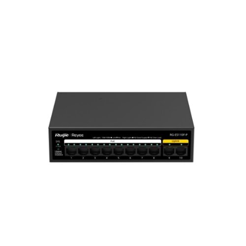 Ruijie Reyee RG-ES110F-P 10 Port 10/100 Mbps Yönetilmeyen PoE Switch