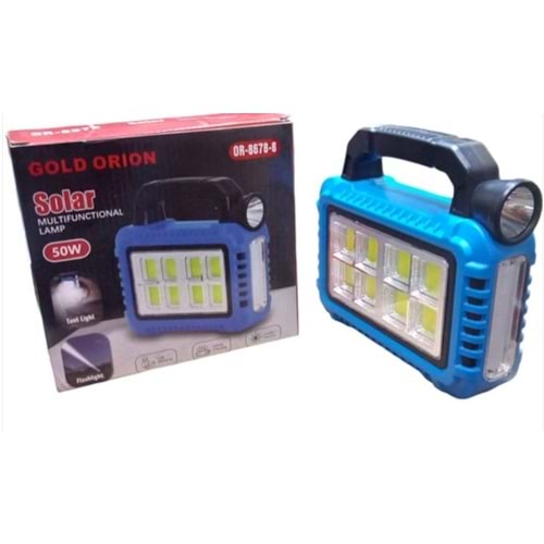Gold Orion OR-8678-8 50W Solar Multifonksiyonel Çadır Lambası