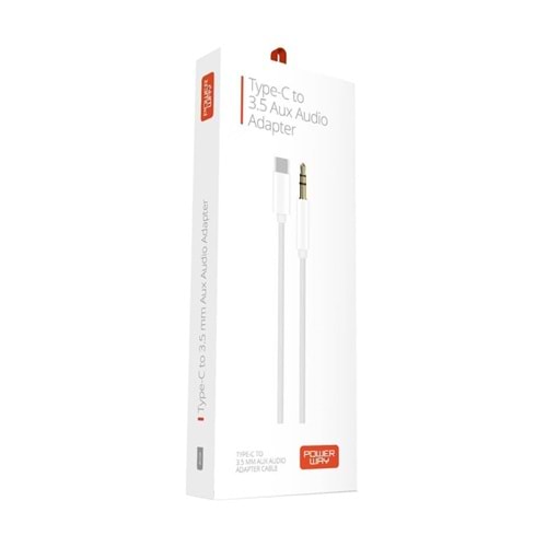 Powerway AC06 Type-C to 3.5mm Erkek Aux Dönüştürücü Aux Çevirici