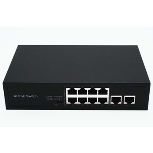 Magicline PS10M-82EEM 8 Port Poe + 2 Uplink Switch 96W Poe Switch