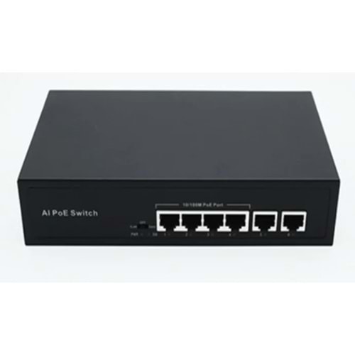 Magicline PS6M-42EE 4 Port Poe + 2 Uplink Switch 55W Poe Switch