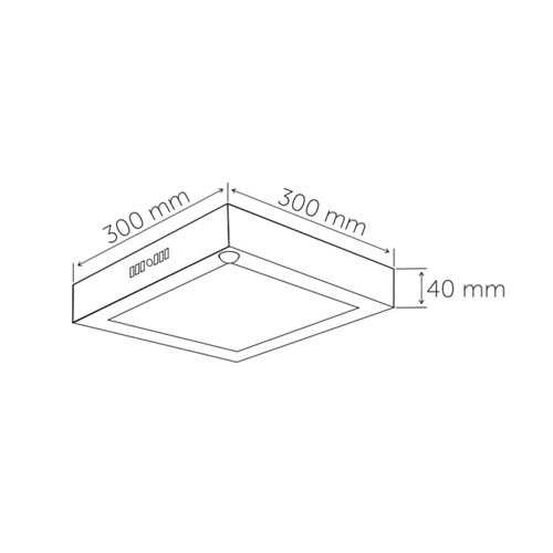 İnoled 2764-K-01 24W 6500K Sensörlü Sıva Üstü Beyaz Kare Armatür Led