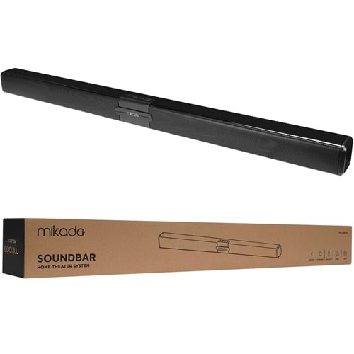 Mikado MD-SB101 Siyah 10Wx2 12V/1.5A Bluetooth Usb Aux SD Kart Girişli Ev Sinema Soundbar Hoparlör