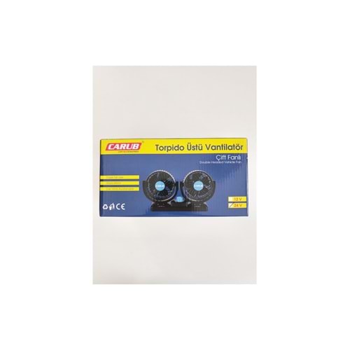 Carub BR6400609 24 Volt Araç İçi Torpido Üstü 360° Çift Fanlı Oto Vantilatör