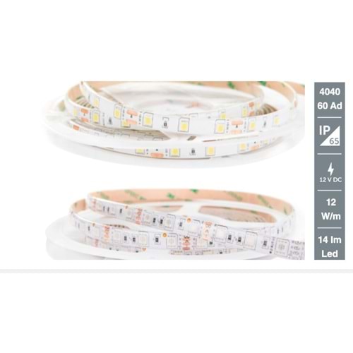 İnoled 4315-01 12 Volt 2835 Beyaz Silikonlu 3 Çip Şerit Led 120 Led - 5 Metre