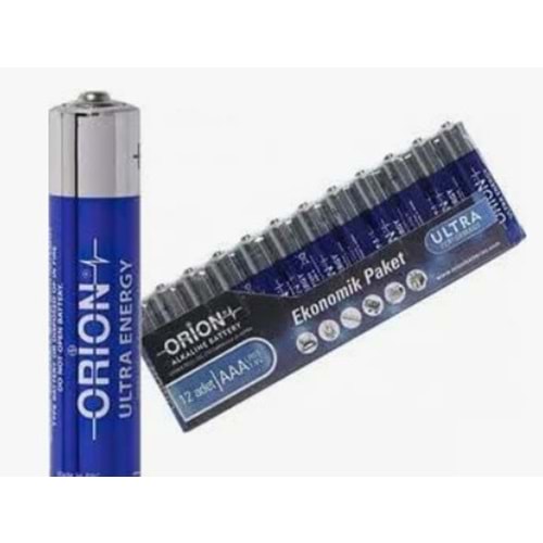 Orion LR03 AAA Alkalin İnce Kalem Pil 12 Li Paket Halinde
