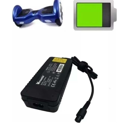 Forline AT0422-3 42V 2A 3 Pin Mayk Uçlu Elektrikli Kaykay Şarj Adaptörü