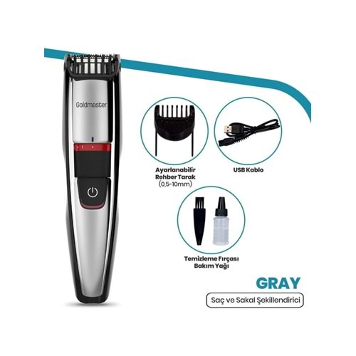 Goldmaster GM-8158 Şarjlı Ayarlanabilen Kademeli Saç ve Sakal Kesme Makinesi