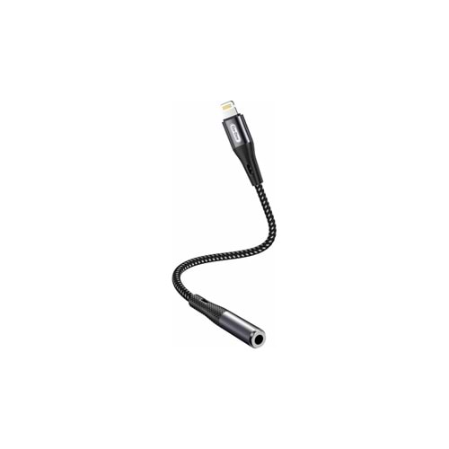 Go Des GD-UC166 Lightning To 3.5mm Aux Çevirici Örgülü Ses Adaptörü Gri