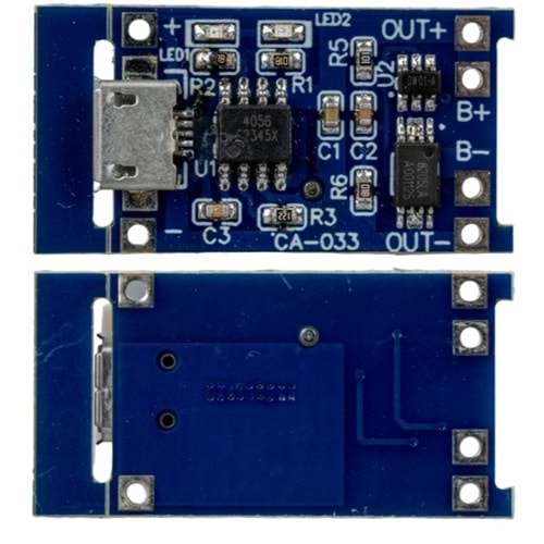 Weko CA-033-MK 1S 5A Micro USB BMS Devresi 18650 Lityum Batarya Şarj Modülü