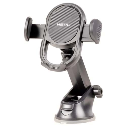 Hepu HP-A02 Araç Cam Tipi Telefon Tutucu – Yuvarlak Gövde + Ayarlanabilir Kol + Güçlü Vantuz
