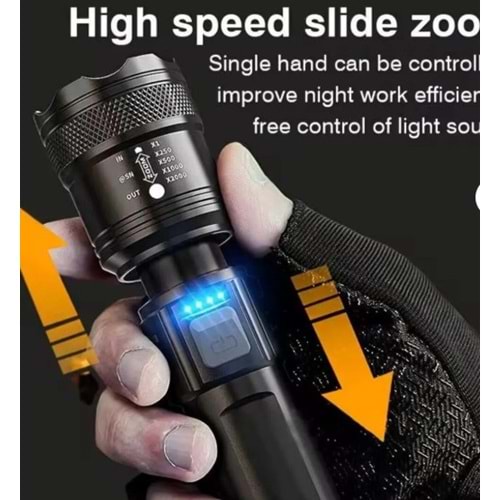 Everton RT-526 Beyaz Lazer 1000 Lm Metal Şarjlı El Feneri