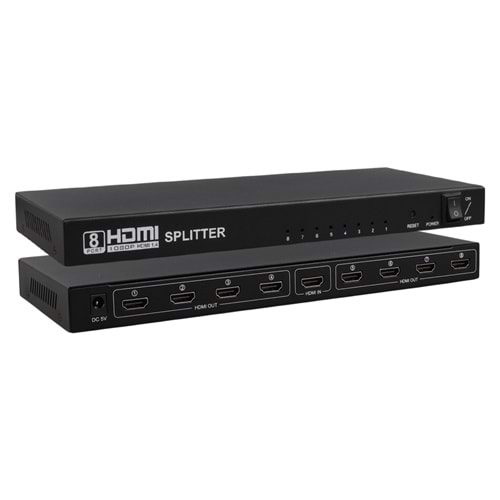 Powermaster PM-14218 1 Giriş 8 Çıkış Port 1080P FHD HDMI Dağıtıcı Splitter