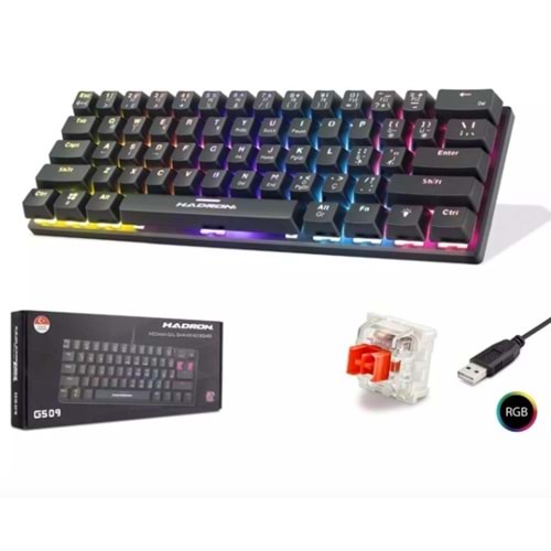Hadron G509R Kablolu Oyuncu Mini Klavye Mekanik Red Switch Rgb Q Beyaz