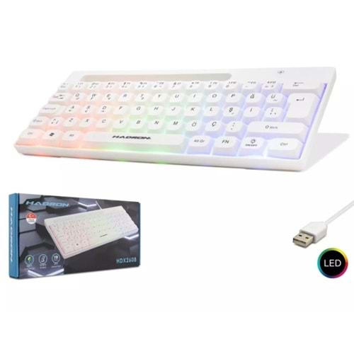 Hadron HDX2608 Kablolu Oyuncu Mini Klavye Led Q Beyaz