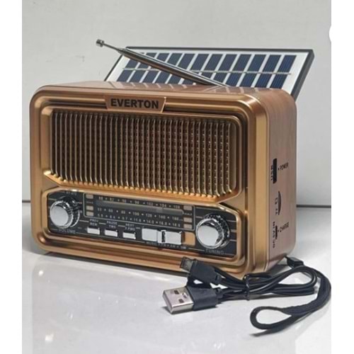 Everton RT-672 Güneş Enerjili SD-Fm-Bluetooth Şarjlı Radyo
