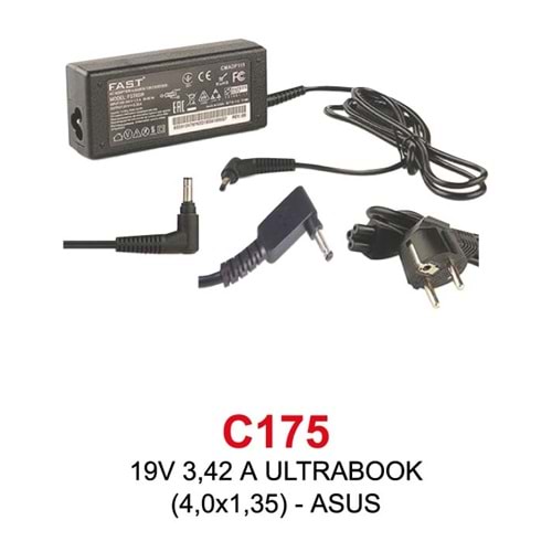 Fast C175 Asus 19V 3.42A 4.0*1.35mm İğne Uçlu Notebook Şarj Adaptörü
