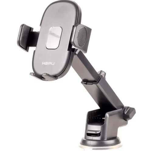 Hepu HP-A31 Araç İçi Telefon Tutucu – Uzatılabilir Kol + Cam & Torpido Uyumlu Vantuz Taban