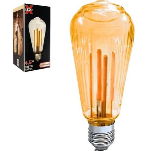 Ledx ST-64 Kırılmaz Gövde 4.5 Watt Çizgili Rustik Ampul