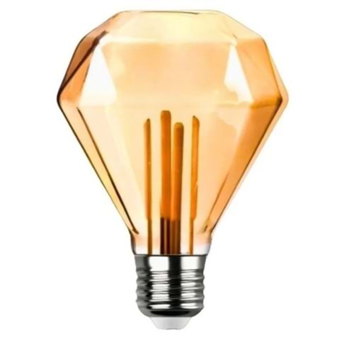 Ledx G-95 Kırılmaz Gövde Diamond Elmas Kesim 4.5 Watt Amber Rustik Ampul