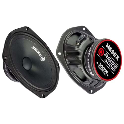 Reiss Audio RS-M69EX 300 Watt Max Power+180 Watt RMS Power+6x9 Oval Midrange 2 Li Paket Halinde
