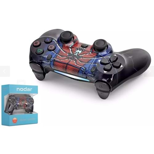 Nodar ND400W PS4 Gamepad Örümcük Siyah Lacivert Kırmızı