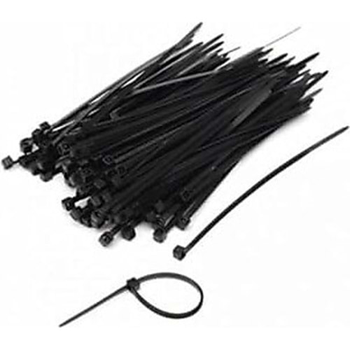 Çetsan 03625-1 3.6X250mm 25cm Kablo Bağı Siyah - 100 Lü Paket Halinde