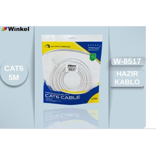 Winkel W-8517 5 Metre Beyaz Cat6 Kablo