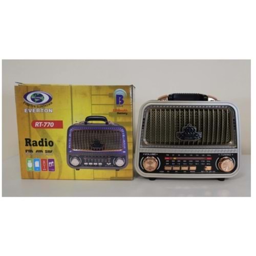 Everton RT-770 Nostaljik Bluetooth/USB/Sd/ Radyo Mp3 Player Müzik Kutusu