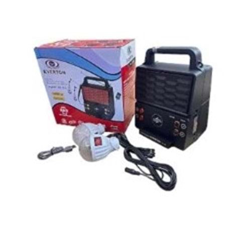 Everton RT-913 Şarjlı Fm/Usb/Bt Güneş Enerjili 2 Ampullü Solar Set