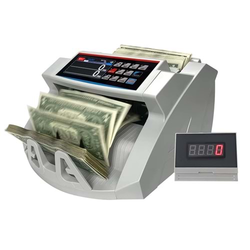 Powermaster 25068 TRY-EUR-USD Sesli Karışık Ve Adet Para Sayma Makinesi Harici Ekranlı 80W 60db AC100-240V