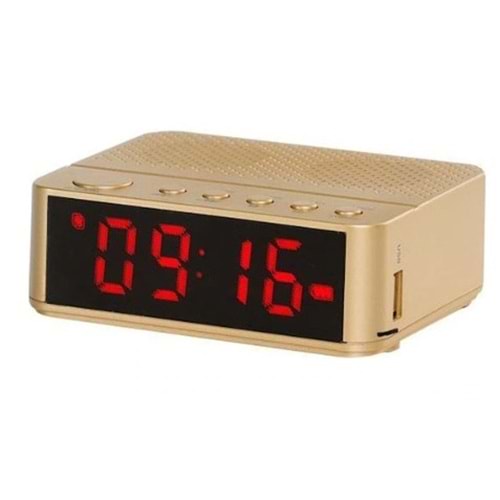 Goldmaster Hometime 50 Taşınabilir Bluetooth Hoparlör Ve Dijital Saat - Gold