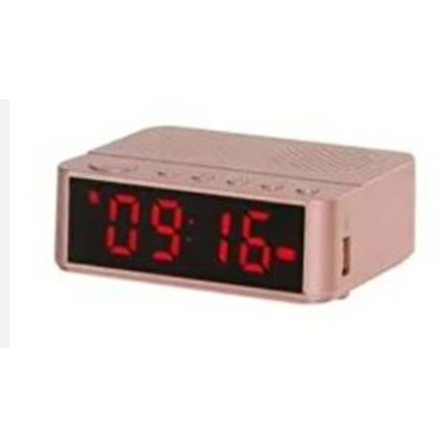 Goldmaster Hometime 50 Taşınabilir Bluetooth Hoparlör Ve Dijital Saat - Pembe
