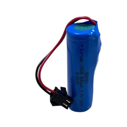 Sertec 3.7 Volt 800mAh 1S1P 14500 Devreli Soketli Pil