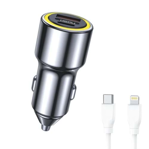 Hepu HP-782 48W Hızlı Araç Şarjı – Type-C & USB Çıkışlı Metal Gövde