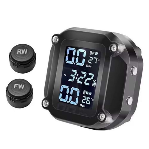 Powermaster PM-28656 Motosiklet Kablosuz Lastik Basınç ve Sıcaklık İzleme Sistemi (TPMS)