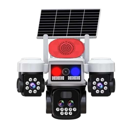 O-KAM Pro 5051 3 Lens 10X Optik Zoom 4G Solar Red Speaker PTZ Kamera