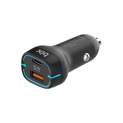 Bix BX-CCP36WT 36W Qc 3.0 USB Pd Araç İçi Hızlı Şarj Adaptörü - Siyah