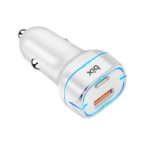 Bix BX-CCP36WT 36W Qc 3.0 USB Pd Araç İçi Hızlı Şarj Adaptörü - Beyaz
