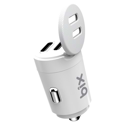 Bix BX-CCP65CC 65W Çift Portlu Type-C Araç Şarj Aleti Apple iPhone & Android & Notebook Mini Araç Içi Şarj Cihazı