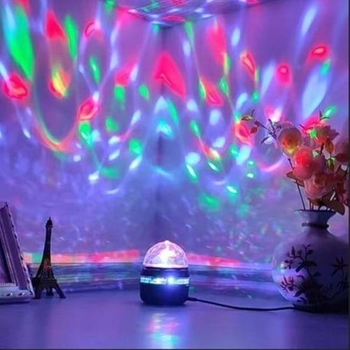 Ledx YQX-6888 Mini Usb li Sihirli Rgb Led Disko Topu