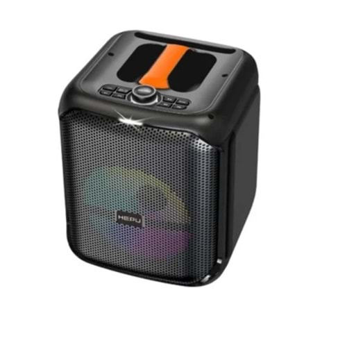 Hepu HP-975 15W 8” RGB Işık Efektleri Kablosuz Mikrofonlu Partybox Hoparlör