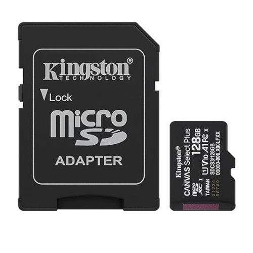 Kingston Canvas Select Plus SDCS3/128GB Class 10 UHS-I U1 A1 V10 128 GB Micro SD Kart