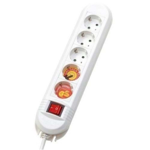 Vivanco 22359 EKS5 W 5 Li Anahtarlı Akım Korumalı Priz 1.4m