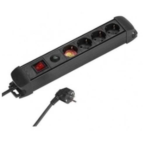 Vivanco 26555 EP 4S 4 Lü Anahtarlı Akım Korumalı Priz