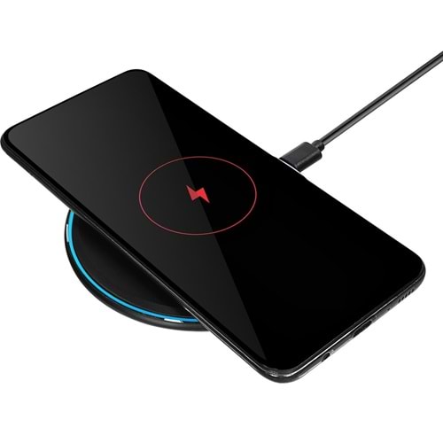 S-Link SL-CWF65 Mobil Telefon Uyumlu 15W LED Logo Prm Siyah Kablosuz Şarj Cihazı