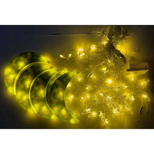 Magicline SNC-709-4 Animasyonlu Ay Yıldız Set Led Perde Yılbaşı Süsü 60-90 Cm -3 Metre