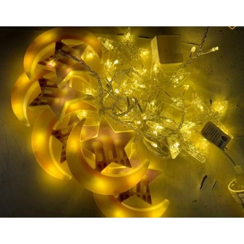 Magicline SNC-709-1 Animasyonlu Ay Yıldız Set Led Perde Yılbaşı Süsü 60-90 Cm -3 Metre