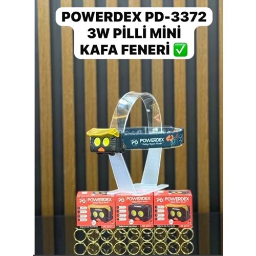 Powerdex PD-3372 Su Geçirmez Pilli Kafa Feneri 3 Watt